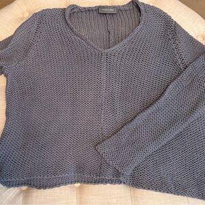 Wooden Ships Slate V-Neck Sweater